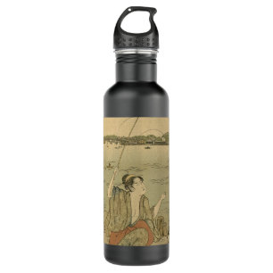 Japanese Fishing Woodblock Fishermen 710 Ml Water Bottle