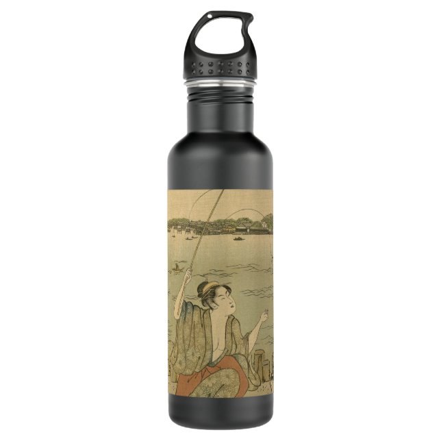 Japanese Fishing Woodblock Fishermen 710 Ml Water Bottle (Front)