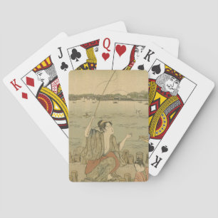 Japanese Fishing Woodblock Fishermen Playing Cards