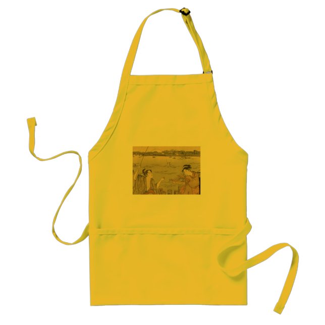 Japanese Fishing Woodblock Fishermen Standard Apron (Front)