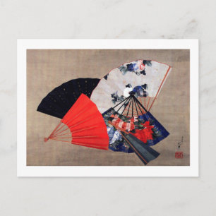 Japanese Five Fans, Hokusai, Ukiyoe Postcard