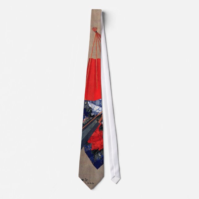 Japanese Five Fans, Hokusai, Ukiyoe Tie (Front)