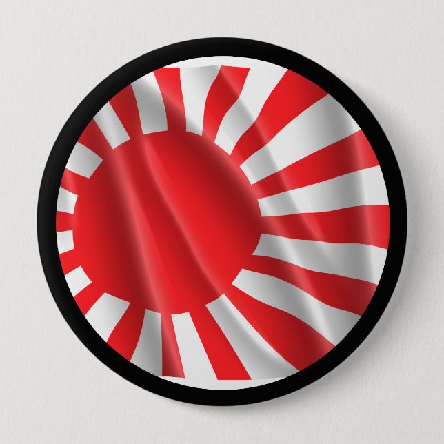 JAPANESE FLAG 10 CM ROUND BADGE (Front)
