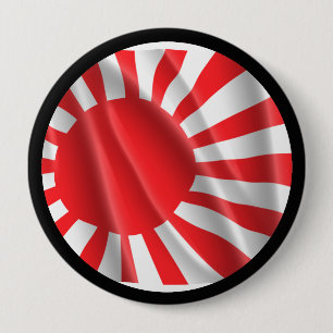 JAPANESE FLAG 10 CM ROUND BADGE