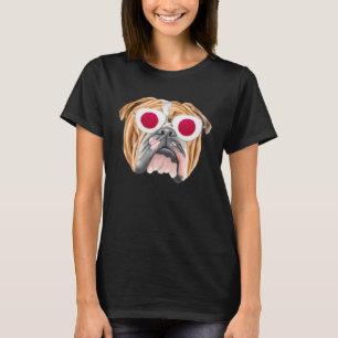 Japanese Flag Bulldog Dog Japan Pocket T-Shirt