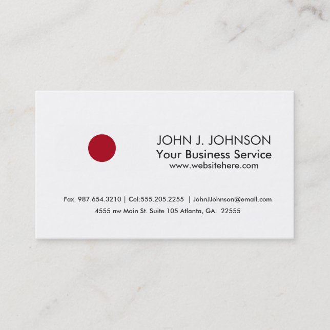 Japanese Flag Business Card (Front)