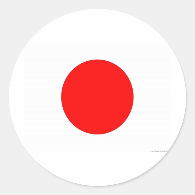 Japanese Flag Classic Round Sticker (Front)