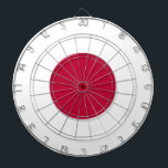 Japanese Flag Dartboard<br><div class="desc">This design features the national flag of Japan. It features a red disc at the center of a crimson-red banner, and it is said to symbolize the rising sun. Japan is a country that is made up of islands off the eastern coast of the continent of Asia. It has a...</div>