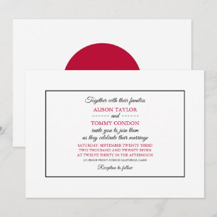 Japanese Flag, Flag of Japan Wedding Invitation