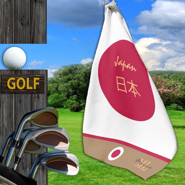 Japanese flag & Japan monogrammed /golf towel (Creator Uploaded)
