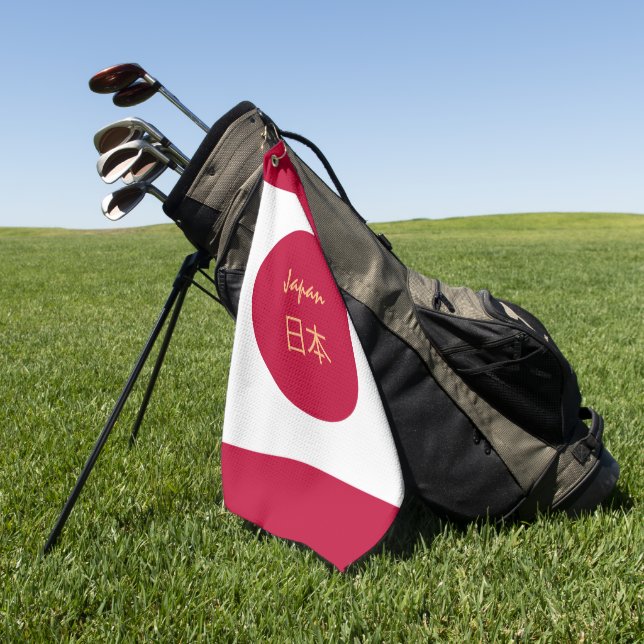 Japanese Flag & Japan travel, holiday /golf sports Golf Towel (Green)