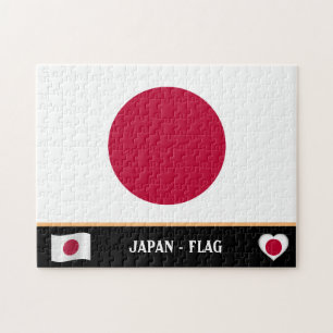 Japanese Flag & Japanese country / Japan Jigsaw Puzzle