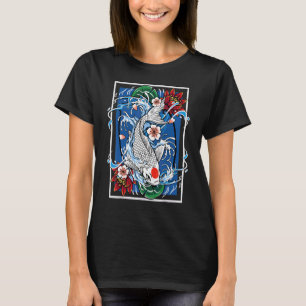 Japanese Flag Koi Fish Cherry Blossom Aesthetic T-Shirt