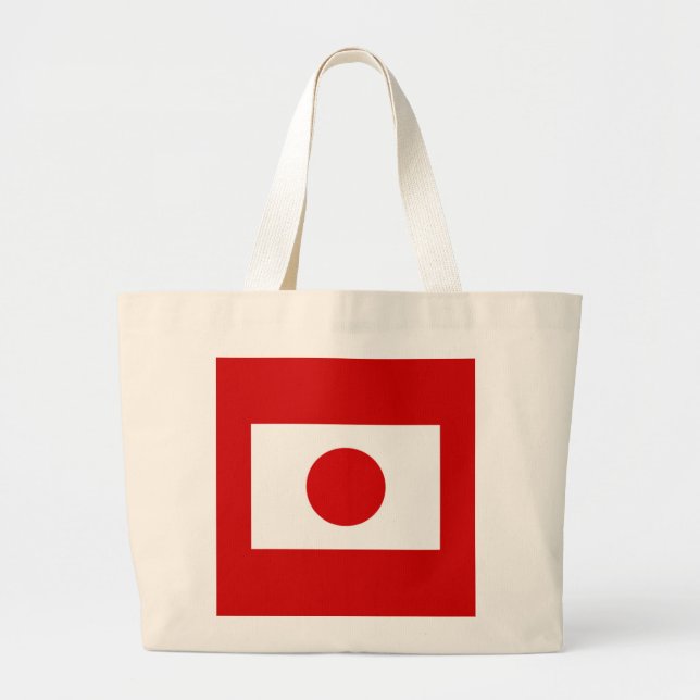 Japanese Flag Large Tote Bag (Front)