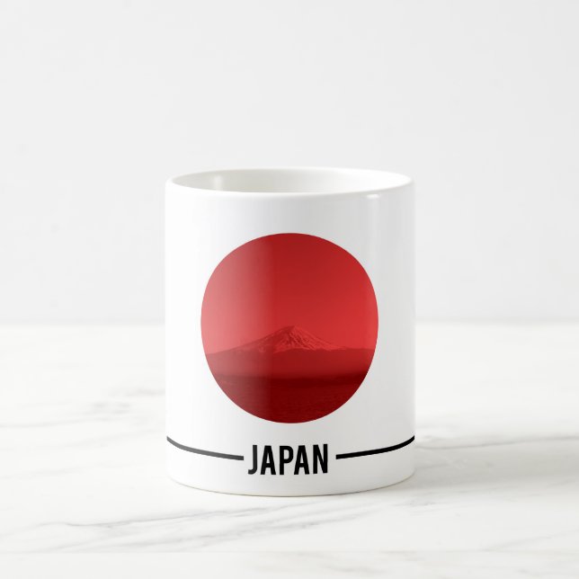 Japanese Flag, Mount Fuji, Japan Coffee Mug (Center)