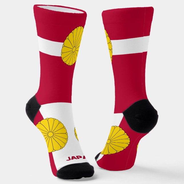 Japanese Flag Patriotic, Sustainable Japan Socks (Angled)