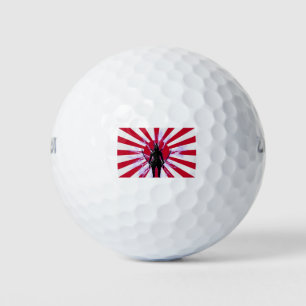 Japanese Flag & Rising Sun Samurai Warrior Golf Balls