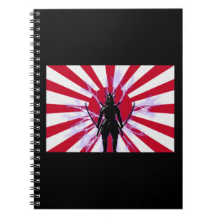 Japanese Flag & Rising Sun Samurai Warrior Notebook