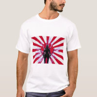 Japanese Flag & Rising Sun Samurai Warrior