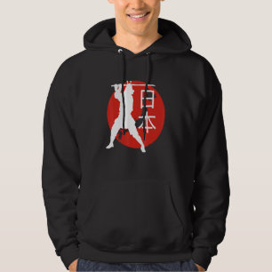 Japanese Flag Samurai Warrior Retro Travel Map Hoodie