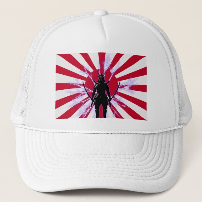 Japanese Flag &  Samurai Warrior Trucker Hat (Front)
