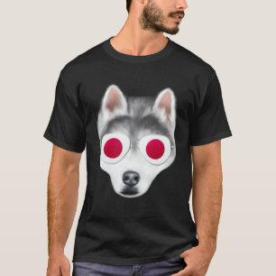 Japanese Flag Siberian Husky Dog Japan Pocket T-Shirt