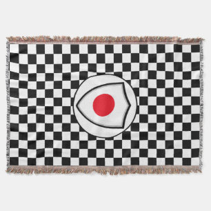 Japanese flag throw blanket