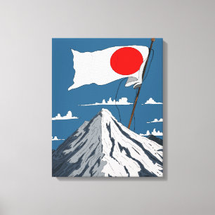 Japanese Flag Travel poster Canvas Print