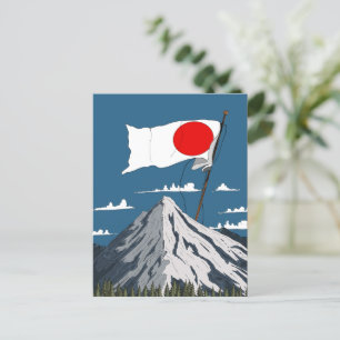 Japanese Flag Travel poster Holiday Postcard