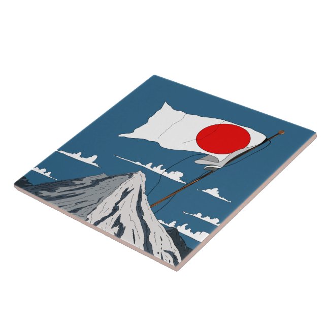 Japanese Flag Travel poster Tile (Side)