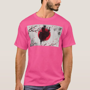 Japanese Flag with Sakura Cherry Blossoms and Samu T-Shirt