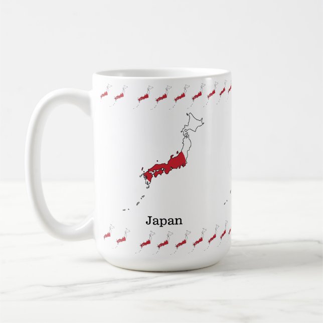 Japanese Flag Within Map Souvenir Design Coffee Mug (Left)