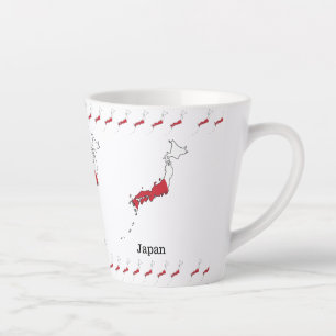 Japanese Flag Within Map Souvenir Design Latte Mug