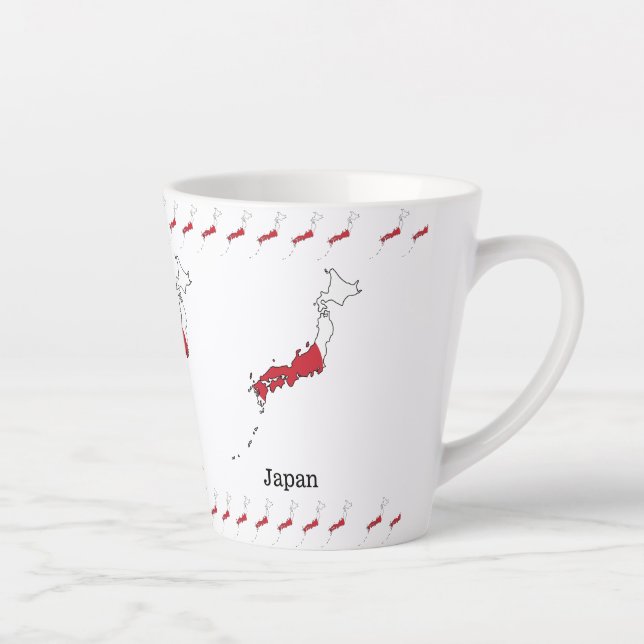 Japanese Flag Within Map Souvenir Design Latte Mug (Right)