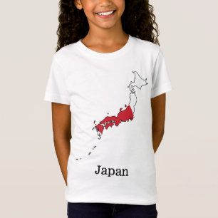 Japanese Flag Within Map Souvenir Design T-Shirt