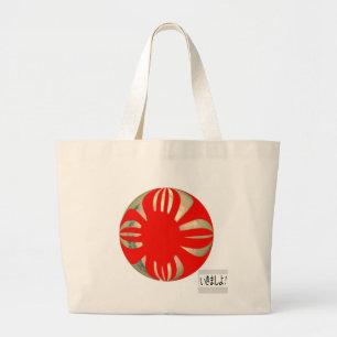 japanese flagball let's go large tote bag
