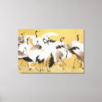Japanese Flock Cranes Vintage Bird Rich Classic