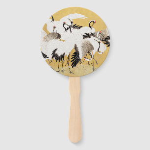 Japanese Flock Cranes Vintage Bird Rich Classic Hand Fan