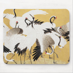 Japanese Flock Cranes Vintage Bird Rich Classic Mouse Mat