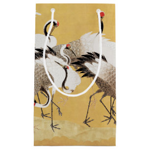 Japanese Flock Cranes Vintage Bird Rich Classic Small Gift Bag