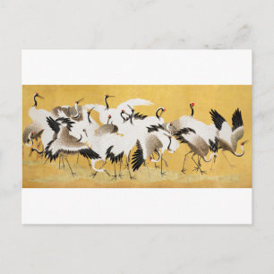 Japanese flock of cranes - Ishida Yūtei - Postcard