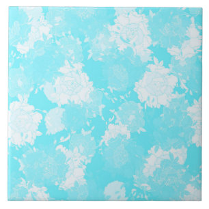 Japanese floral blue patterns tile