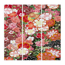 Japanese Floral Cherry Blossom White Red