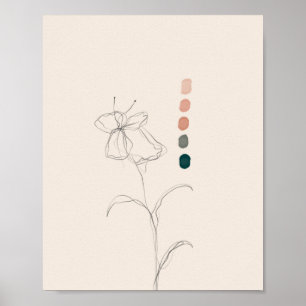 Japanese Floral & Colour Palette Poster