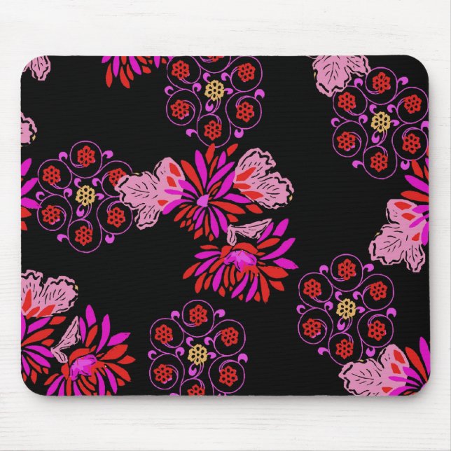 japanese floral design mouse mat (Front)