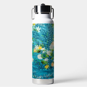 Japanese Floral Design Water Bottle