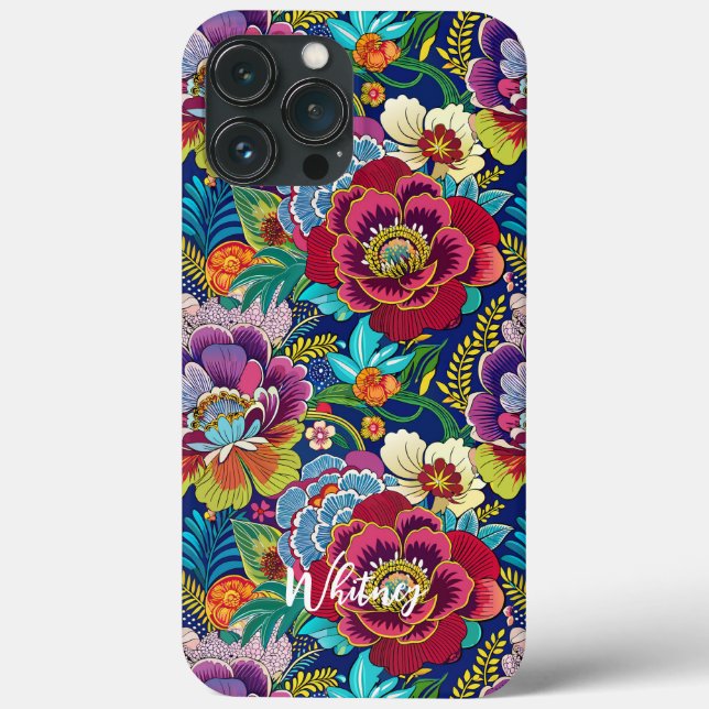 Japanese floral Kimono Pattern Name Case-Mate iPhone Case (Back)
