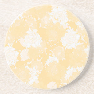 Japanese floral orange patterns coaster