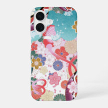 Japanese Floral Pattern iPhone 16 Case
