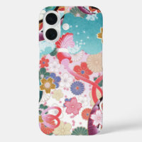 Japanese Floral Pattern iPhone 16 Case